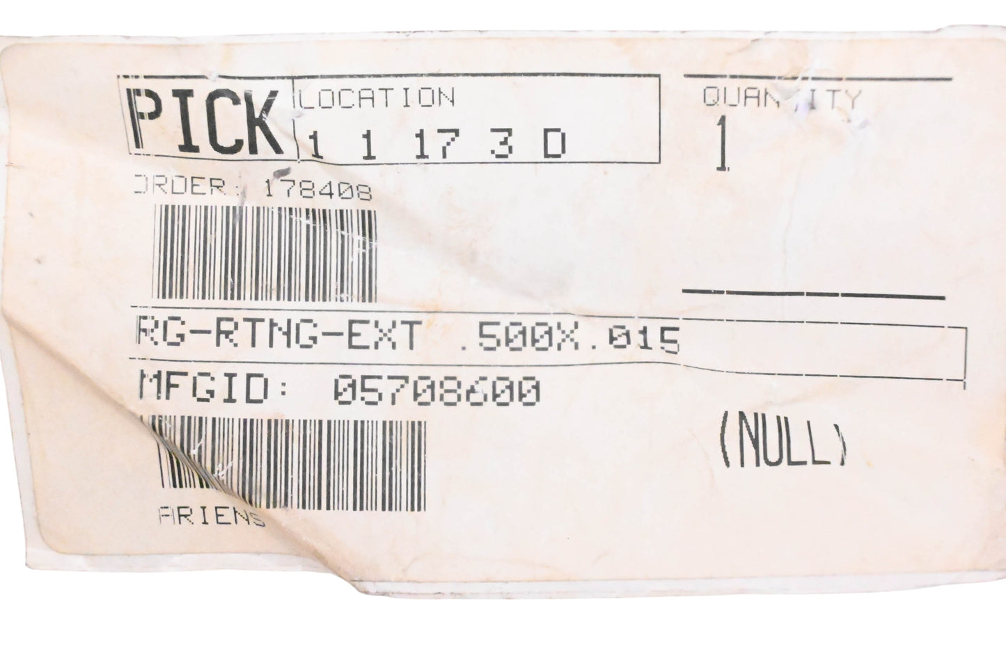 Ariens 05708600 Retaining Ring NOS