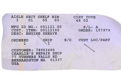 Ariens 00112100 Engine Sheave NOS