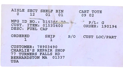 Ariens 01538400 Fuel Cap NOS