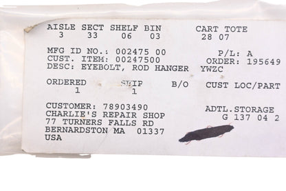 Ariens 00247500 Rod Hanger NOS
