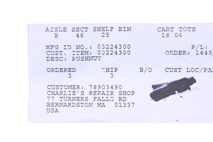 Ariens 03224300 Pushnut NOS