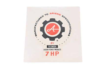 Ariens 07803700 7HP Engine Decal NOS