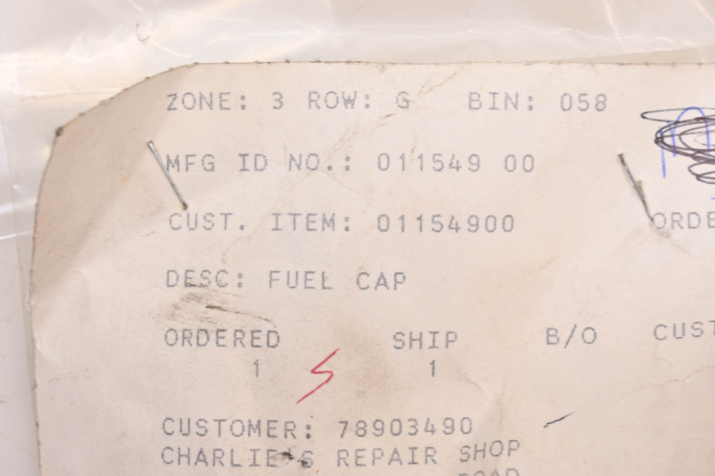 Ariens 01154900 Fuel Cap NOS