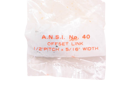Aftermarket 40 ANSI Offset Chain Links Qty 2 NOS
