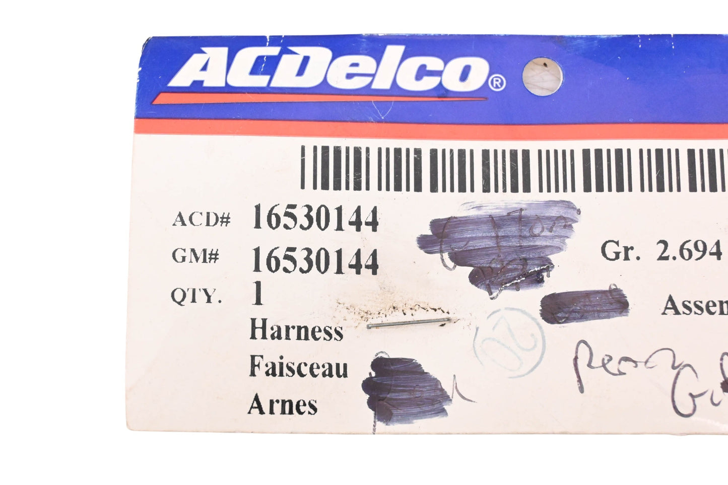 ACDelco 16530144 Tail Light Harness Assembly NOS