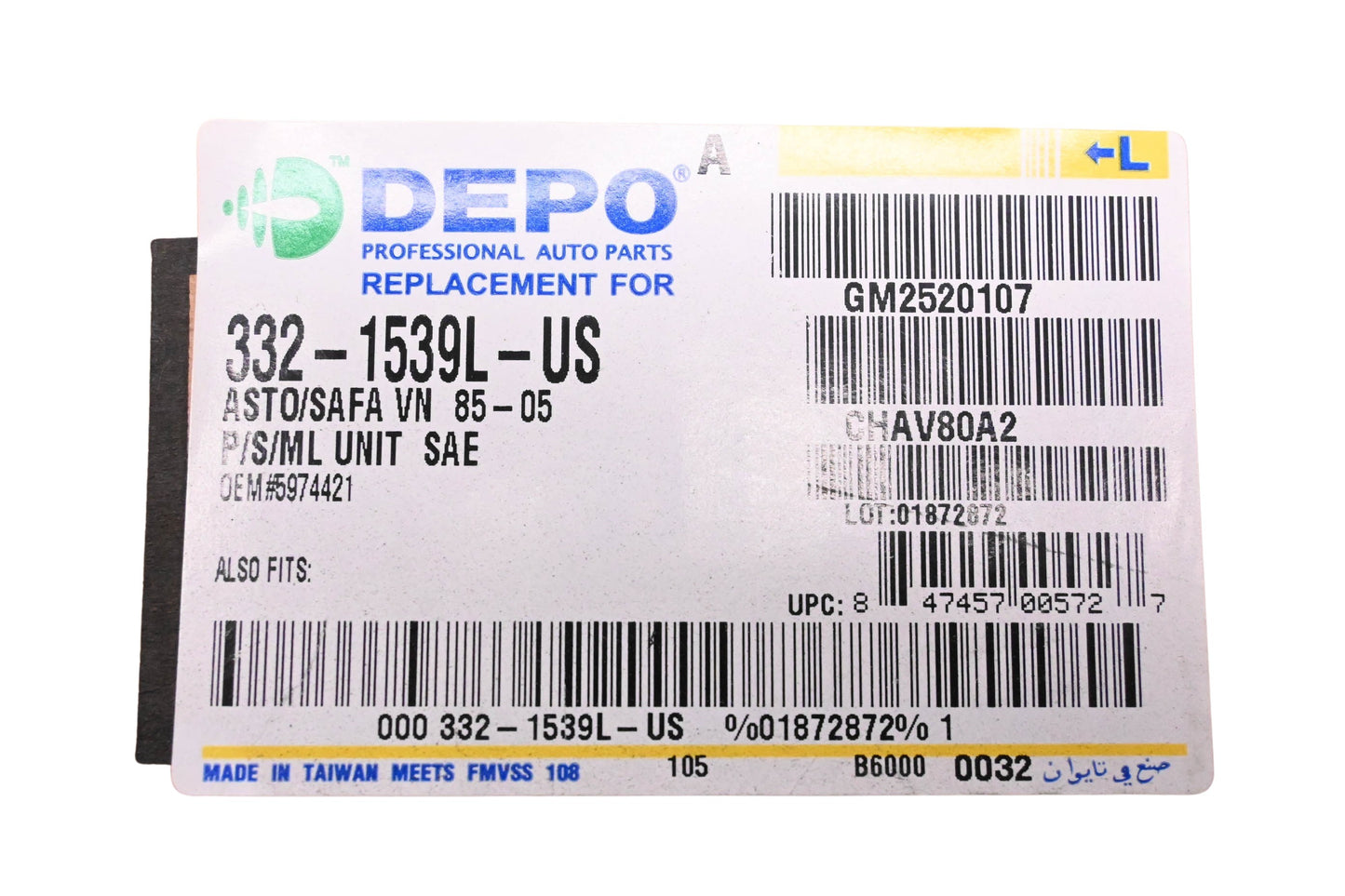 DEPO 332-1539L-US Driver Side Parking Light Assembly NOS