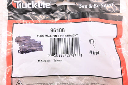 Truck-Lite 96108 Male 2 Pin Plug Assemblies Qty 2 NOS