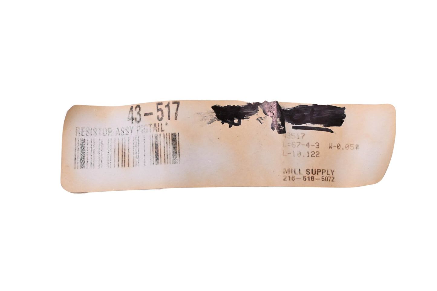 Mill Supply, Inc. 43-517 Pigtail Resistor Assembly NOS