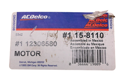 ACDelco 12306580, 15-8110 HVAC Blower Motor Assembly NOS