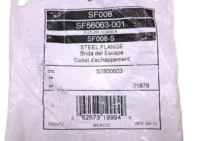 ROL Exhaust SF56063-001, SF008-S, 57800603 2.5" 2-Hole Flat Flange NOS