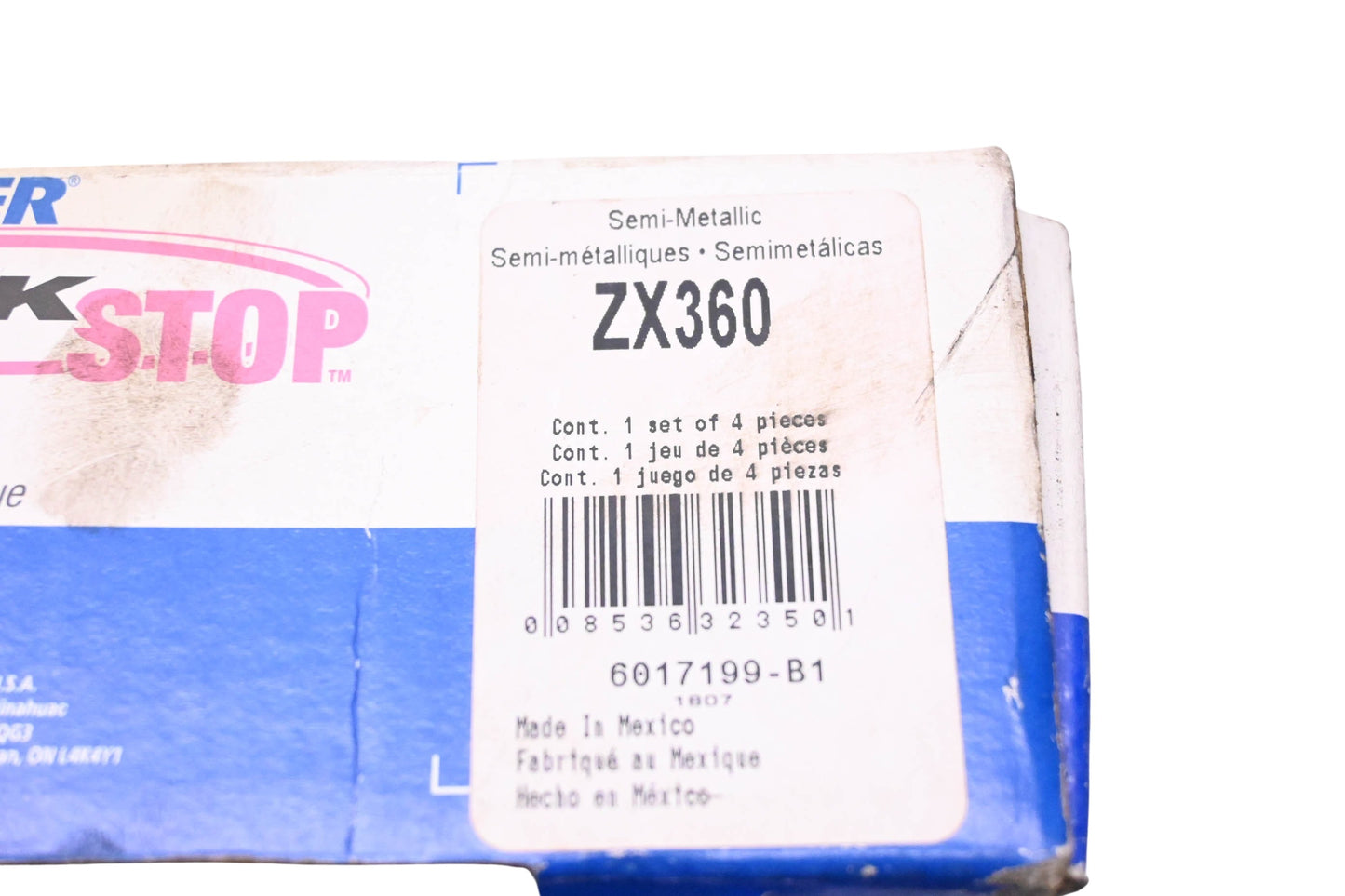Wagner ZX360 Front Semi-Metallic Disc Brake Pad Kit NOS