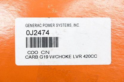 Generac 0J2474 Carburetor Assembly NOS