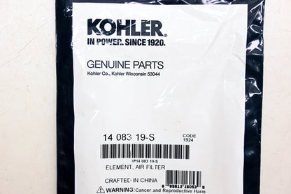 Kohler 1408319-S, 14 083 19-S Air Filter NOS