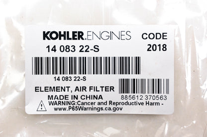 Kohler 14 083 22-S, 1408322-S Air Filter NOS