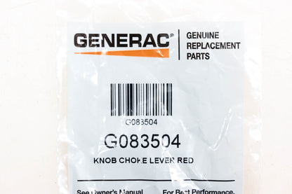 Generac G083504 Red Choke Lever Knob NOS
