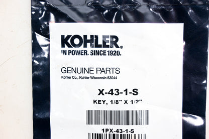 Kohler X-43-1-S Woodruff Key 1/8"x1/2" NOS
