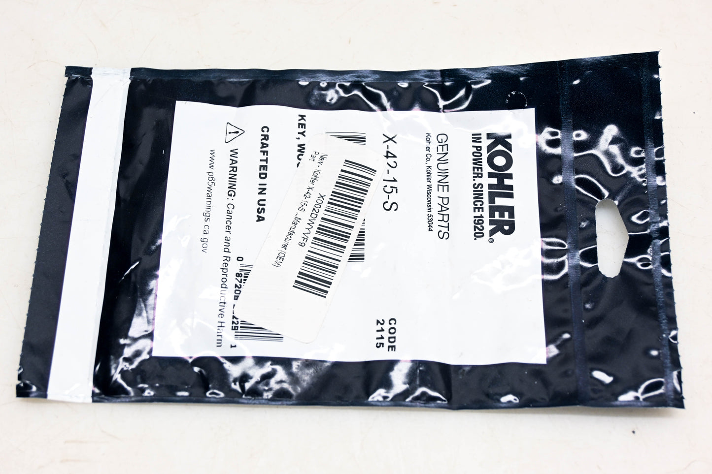 Kohler X-42-15-S Woodruff Key NOS