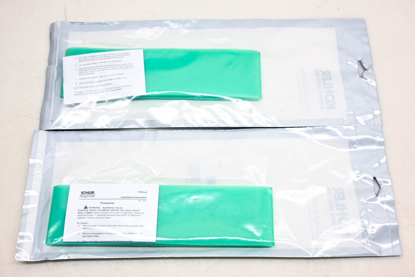 Kohler 2408305-S, 24 083 05-S Pre Cleaner Filter Element Qty 2 NOS