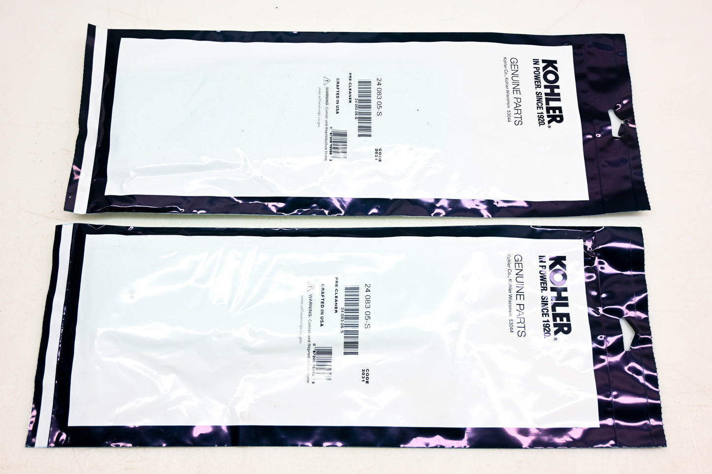 Kohler 2408305-S, 24 083 05-S Pre Cleaner Filter Element Qty 2 NOS