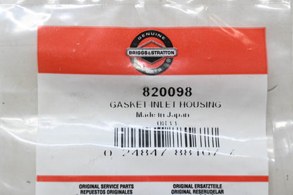 New OEM Briggs & Stratton 820098 Inlet Housing Gasket NOS