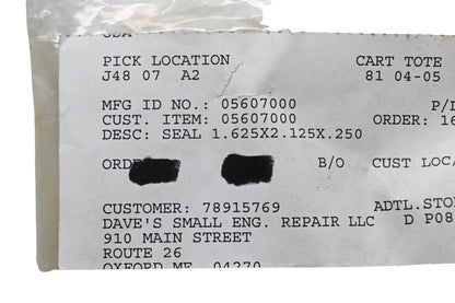 Ariens 05607000 Seal 1.625x2.125x.250 NOS