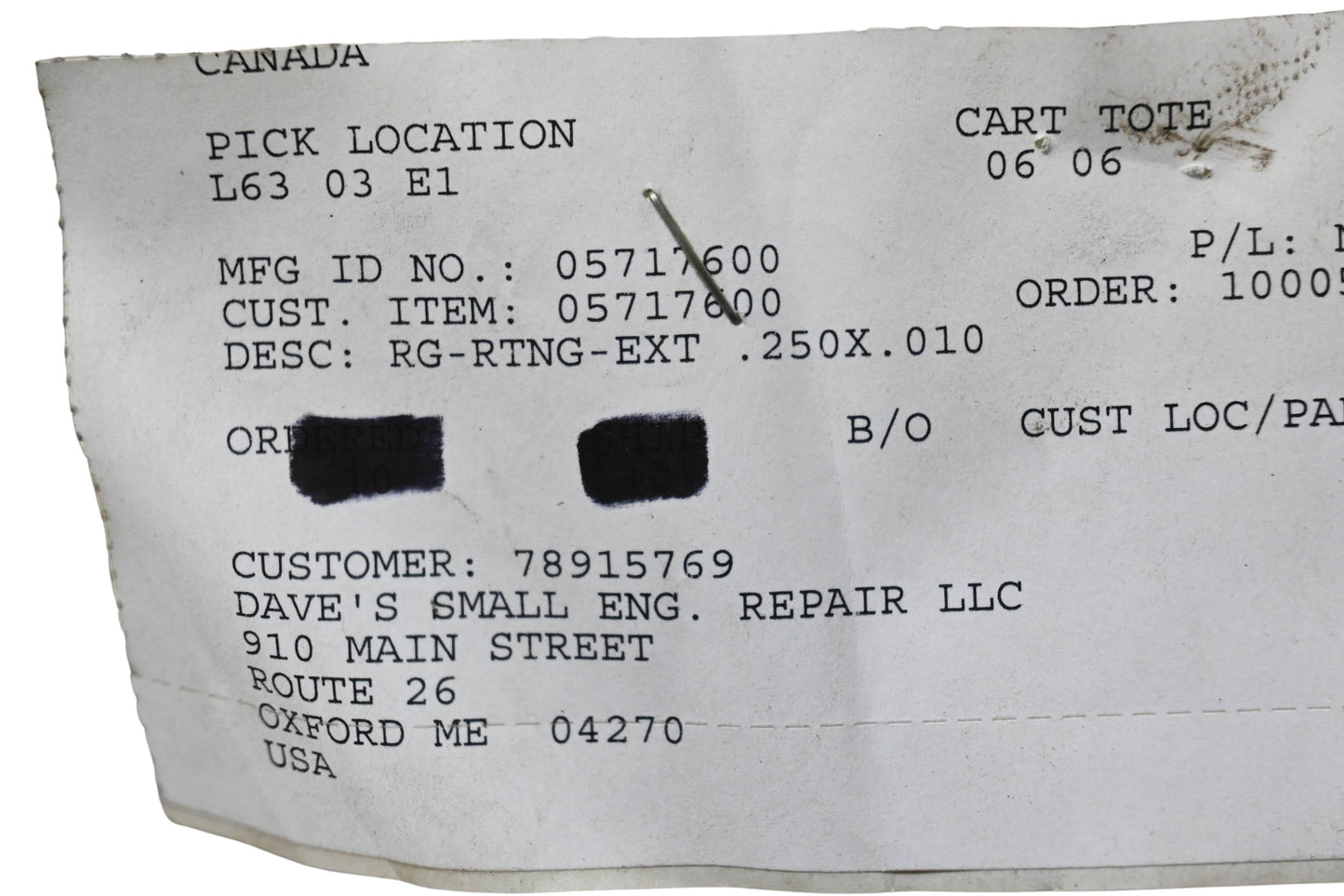 Ariens 05717600 External Retaining Rings Qty 2 NOS