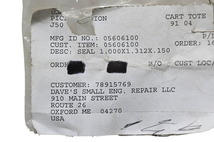 Ariens 05606100 Seal 1.000x1.312x.150 NOS