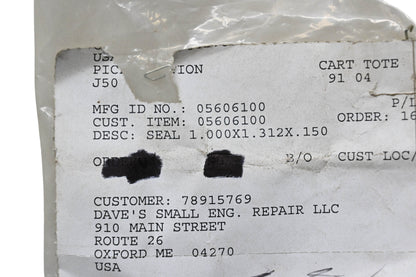 Ariens 05606100 Seal 1.000x1.312x.150 NOS