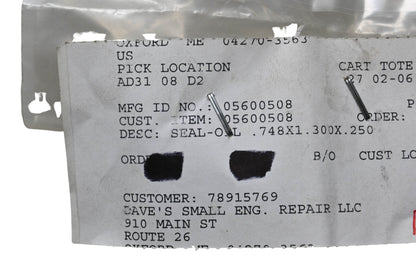 Ariens 05600508 Oil Seal .748x1.300x.250 NOS