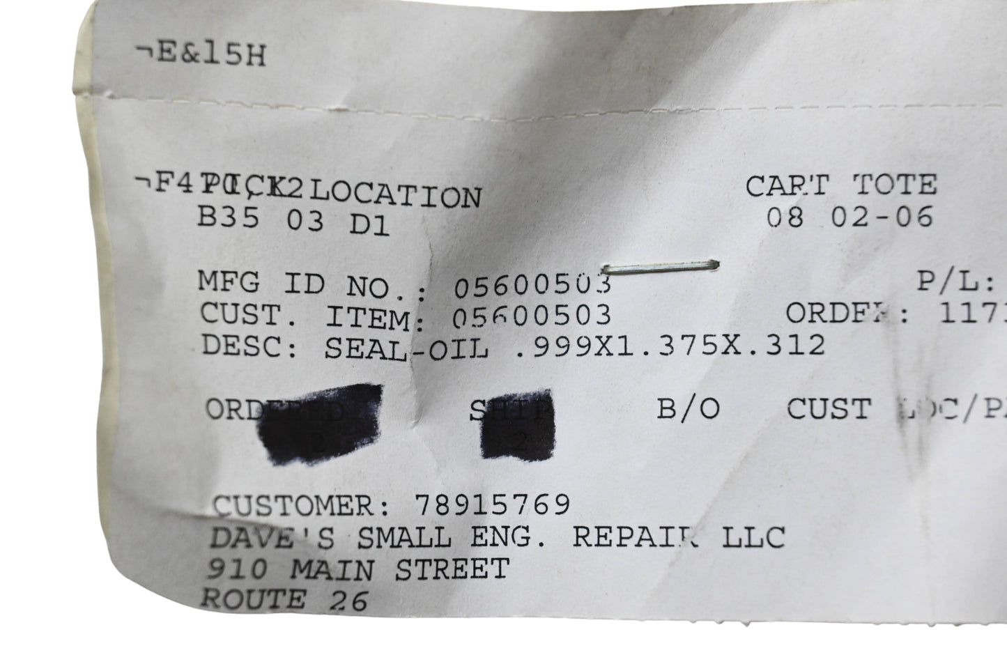 Ariens 05600503 Oil Seal .999x1.375x.312 NOS