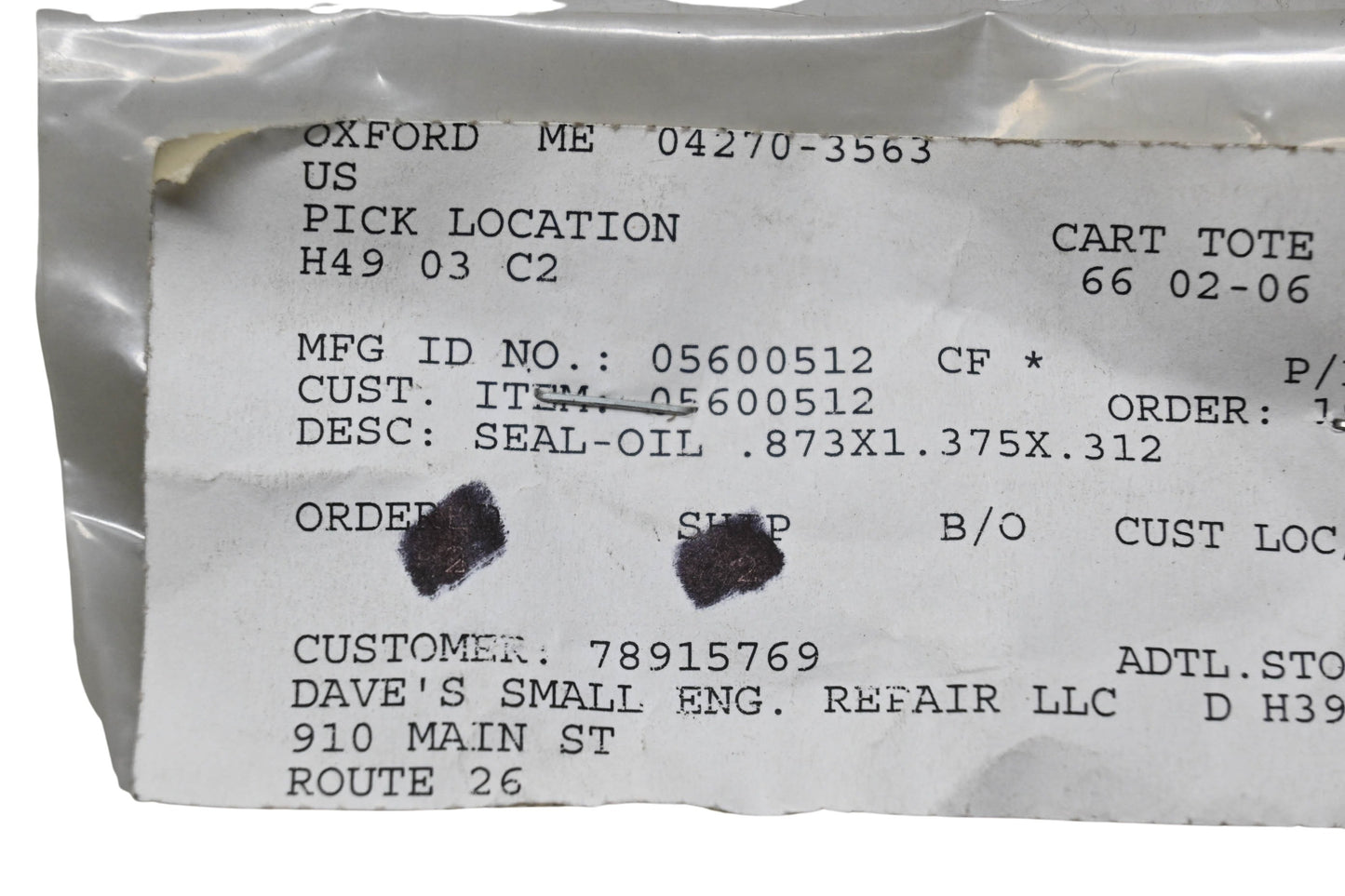 Ariens 05600512 Oil Seal .873x1.375x.312 NOS