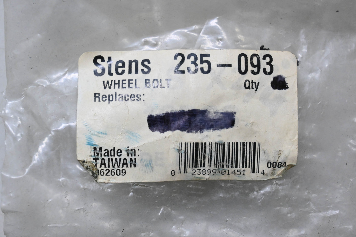Stens 235-093 Wheel Bolt NOS
