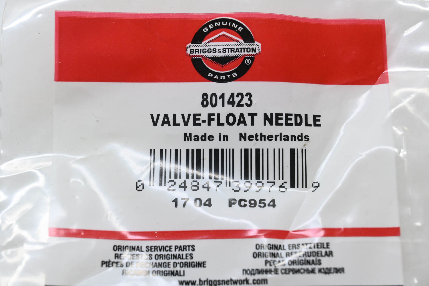 New OEM Briggs & Stratton 801423 Float Needle Valve NOS