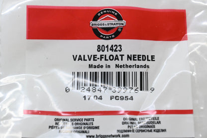 New OEM Briggs & Stratton 801423 Float Needle Valve NOS