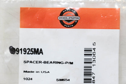 New OEM Briggs & Stratton 91925MA Bearing Spacer NOS