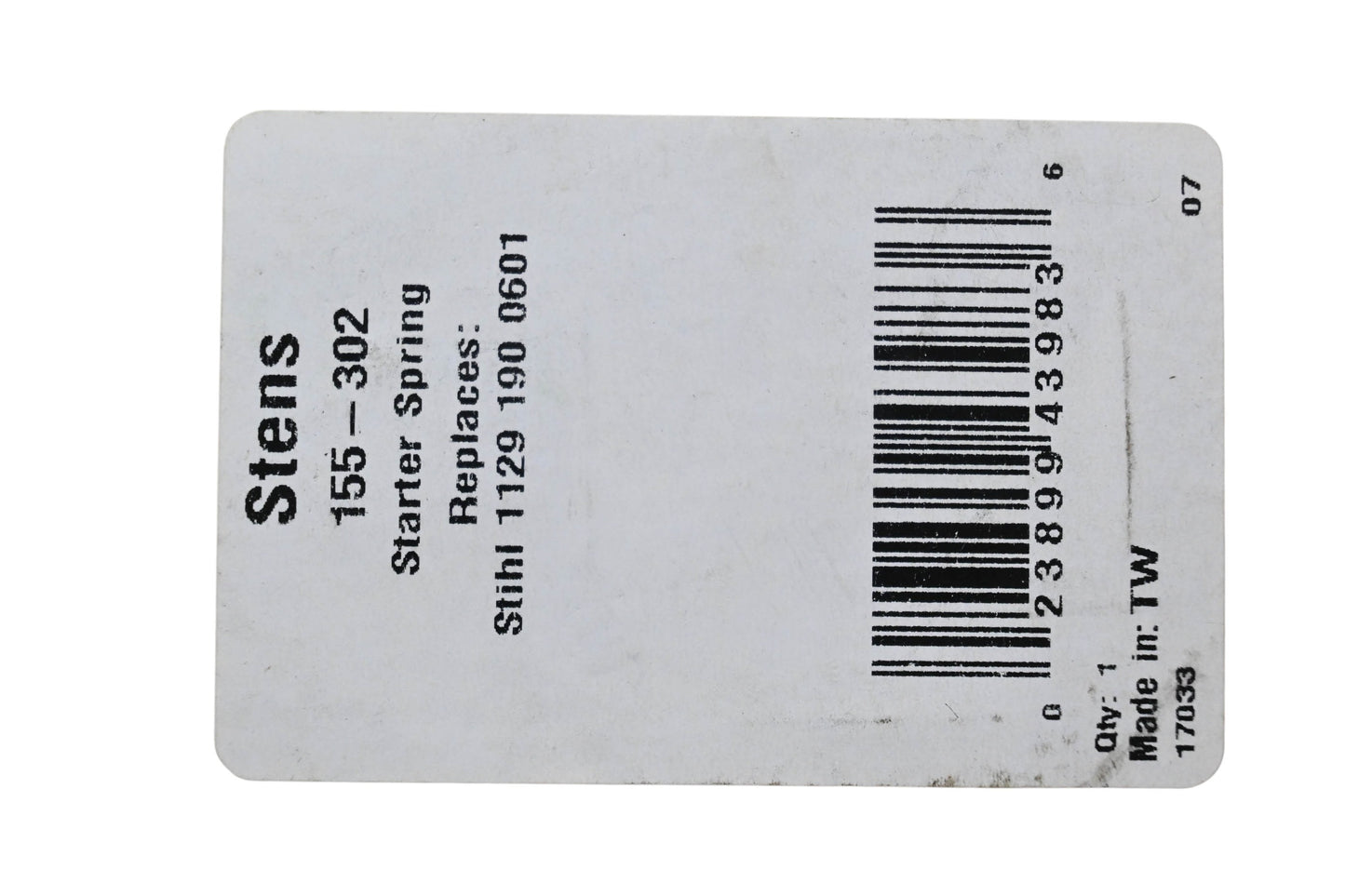 Stens 155-302, 1129 190 0601 CP1 Starter Rewind Spring NOS