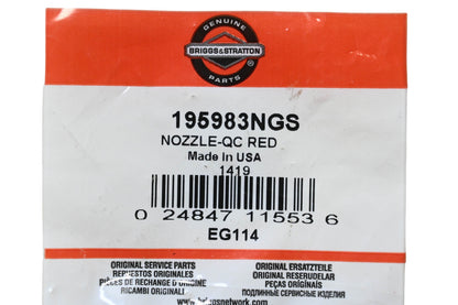 New OEM Briggs & Stratton 195983NGS Nozzle Red NOS