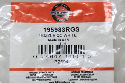 New OEM Briggs & Stratton 195983RGS Nozzle White NOS