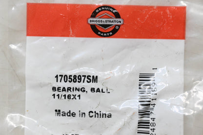 New OEM Briggs & Stratton 1705897SM, 6203RLYD Peer Ball Bearing 11/16x1 NOS