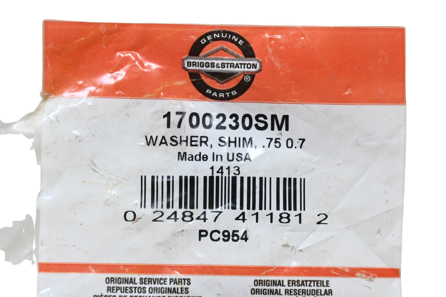 New OEM Briggs & Stratton 1700230SM Shim Washer .75 0.7 NOS