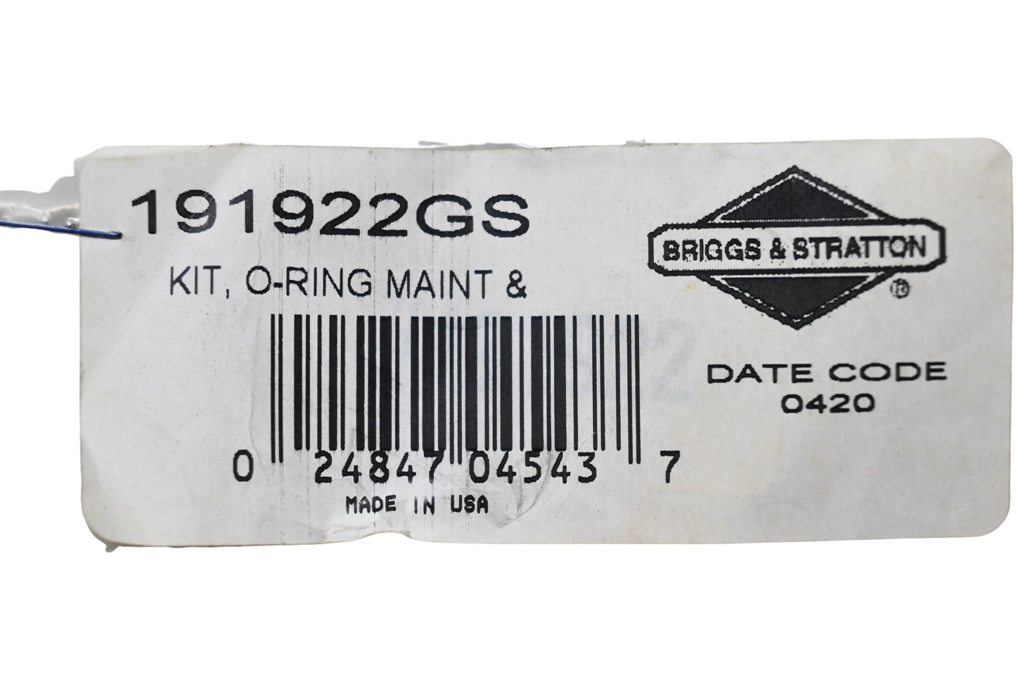 New OEM Briggs & Stratton 191922GS O-Ring Maintenance Kit NOS