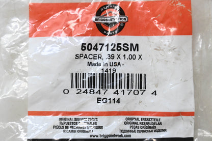 New OEM Briggs & Stratton 5047125SM Spacer .39 x 1.00 X NOS