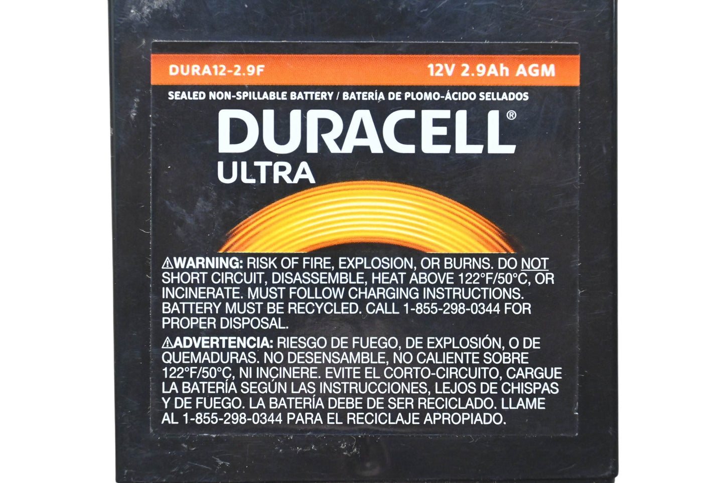 Duracell DURA12-2.9F-LE Battery 12V 2.9Ah AGM NOS