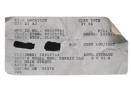 Ariens 00363751 Clutch Stop NOS