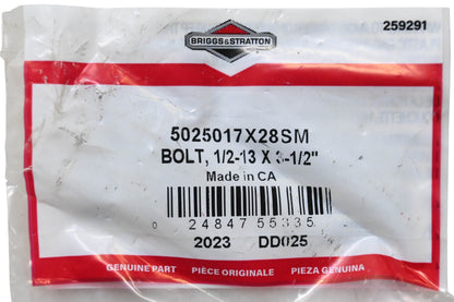 New OEM Briggs & Stratton 5025017X28SM Bolt 1/2-13x3-1/2" NOS