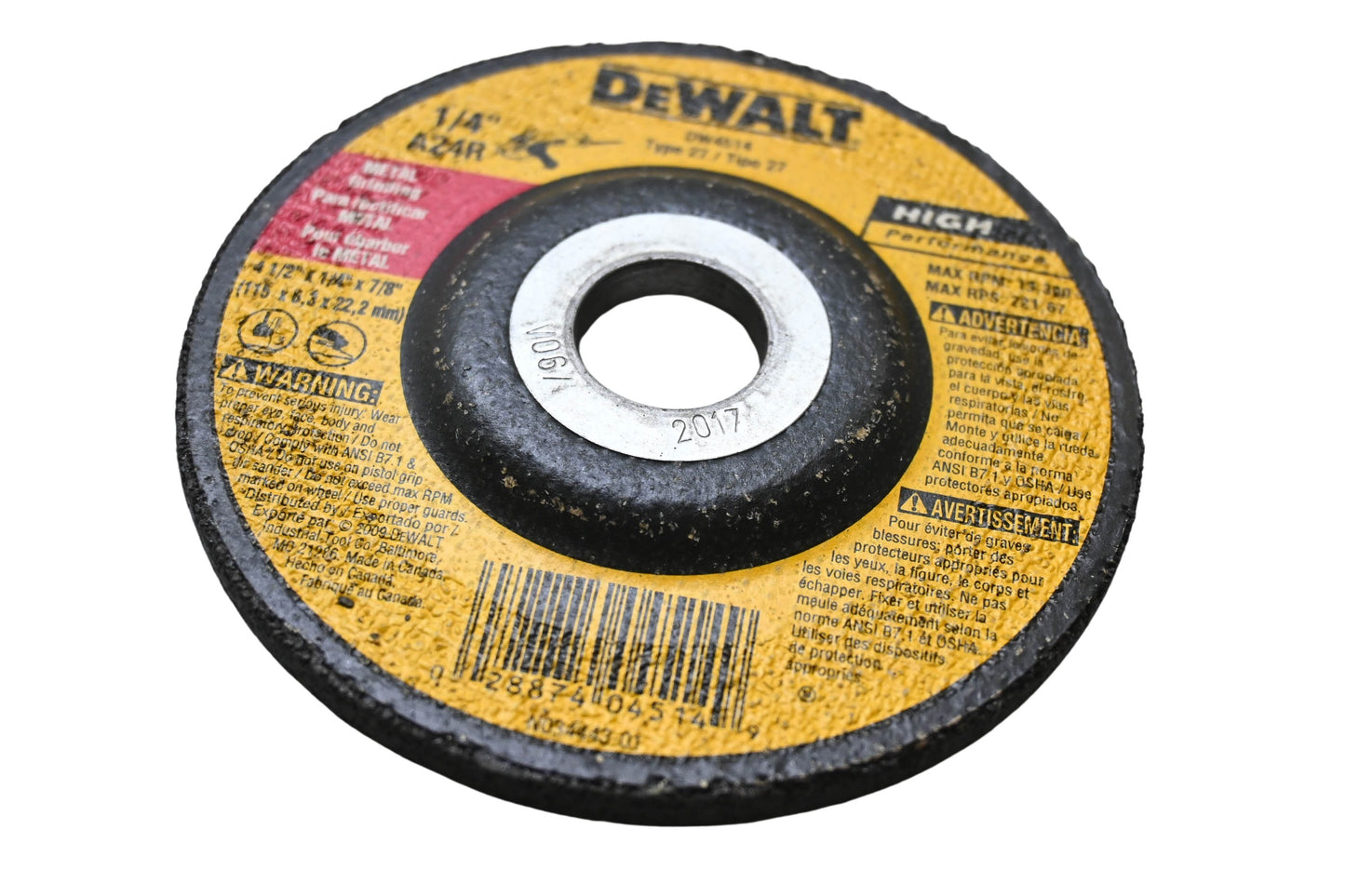 DeWalt DW4514 Metal Grinding Wheel NOS