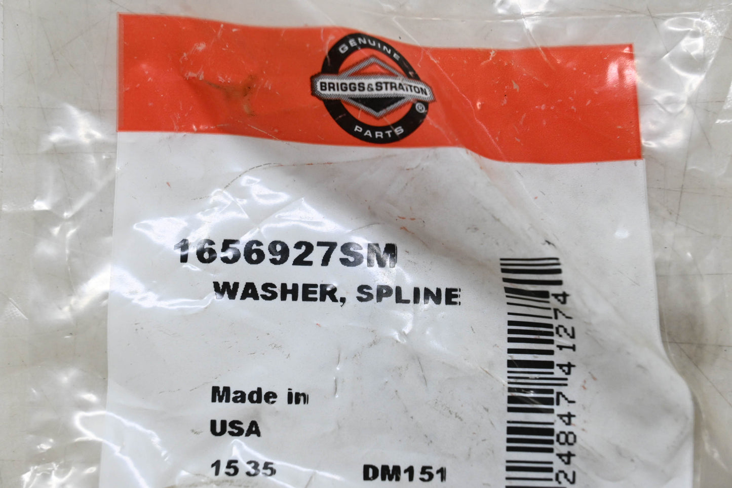 New OEM Briggs & Stratton 1656927SM Spline Washer NOS