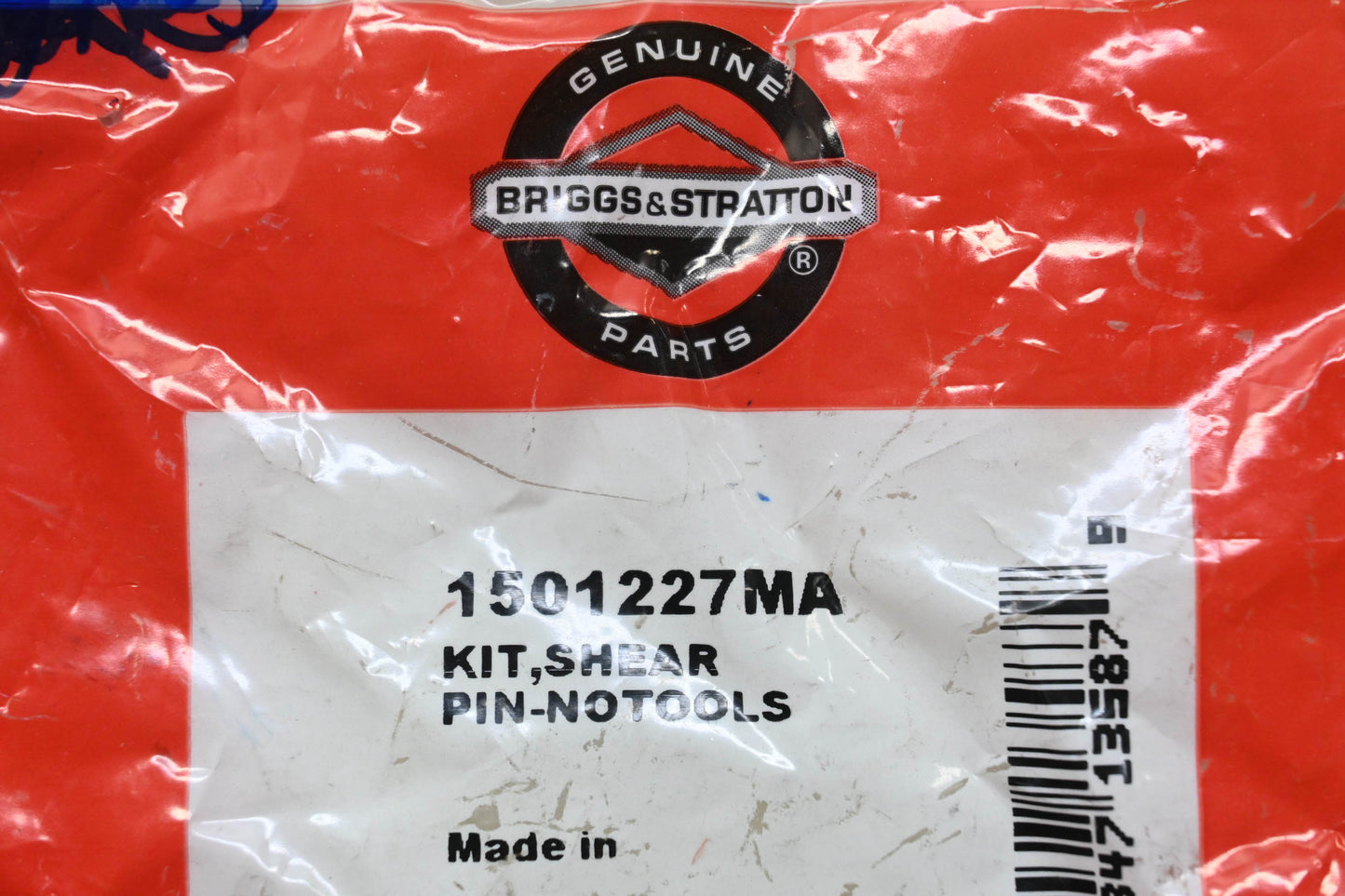 New OEM Briggs & Stratton 1501227MA No Tool Shear Pin Pair NOS
