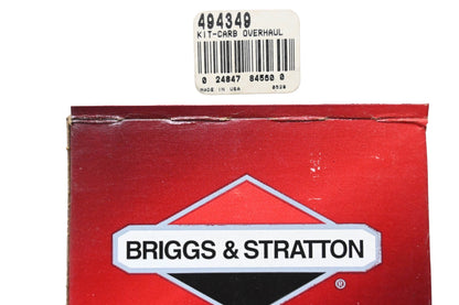New OEM Briggs & Stratton 494349 Carburetor Overhaul Kit NOS