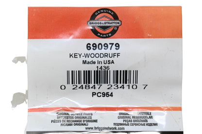New OEM Briggs & Stratton 690979 Woodruff Key NOS